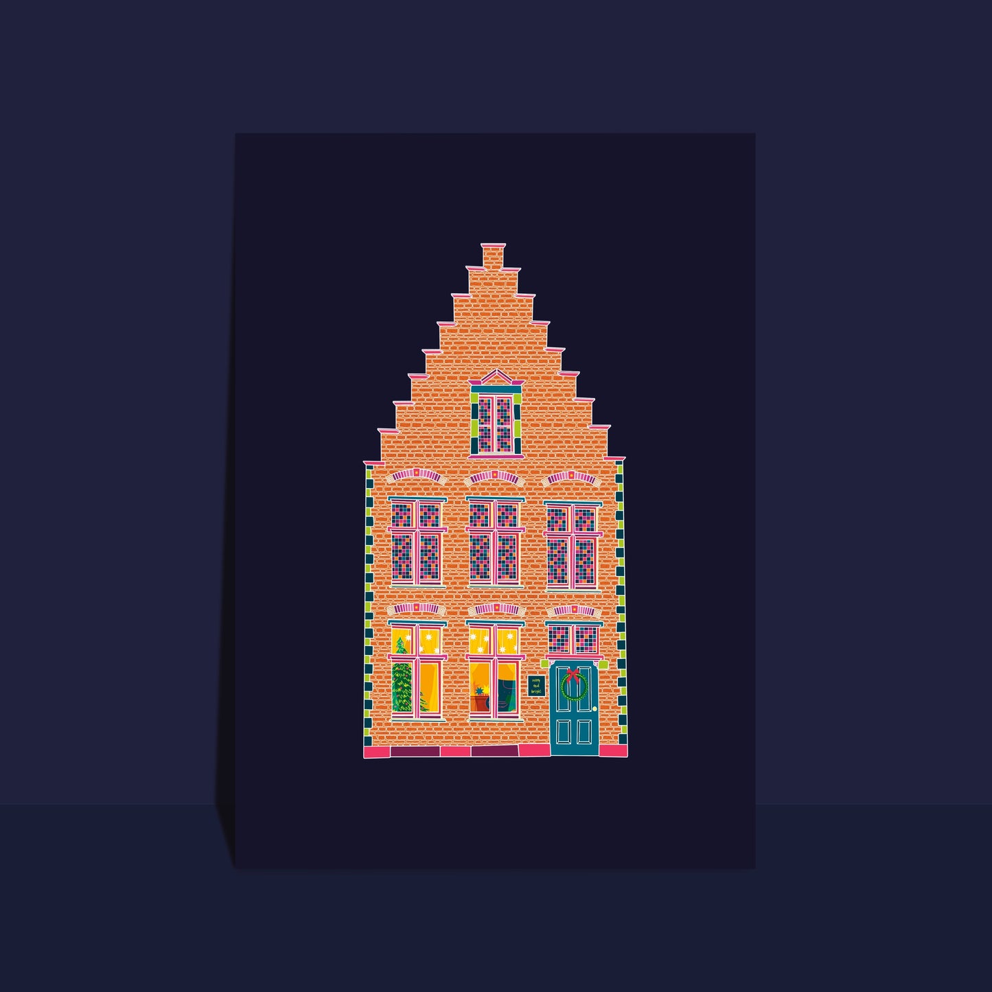 Bruges Christmas House Print