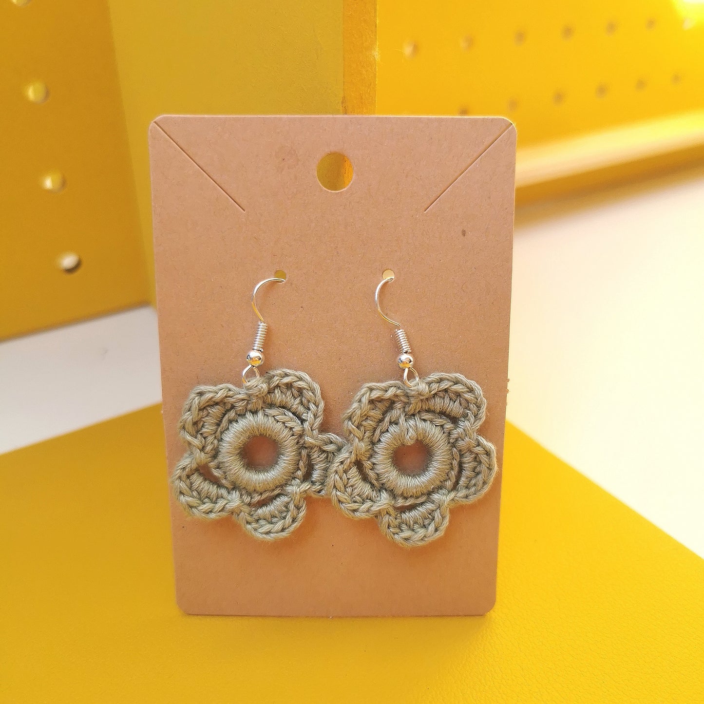 Spring Flower Crochet Earrings