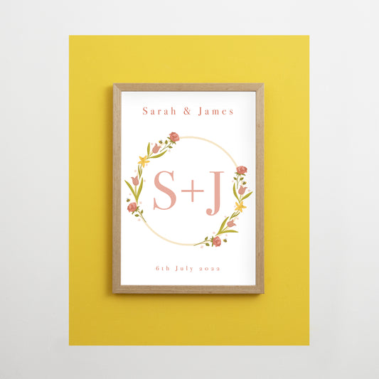 Personalised spring flower print