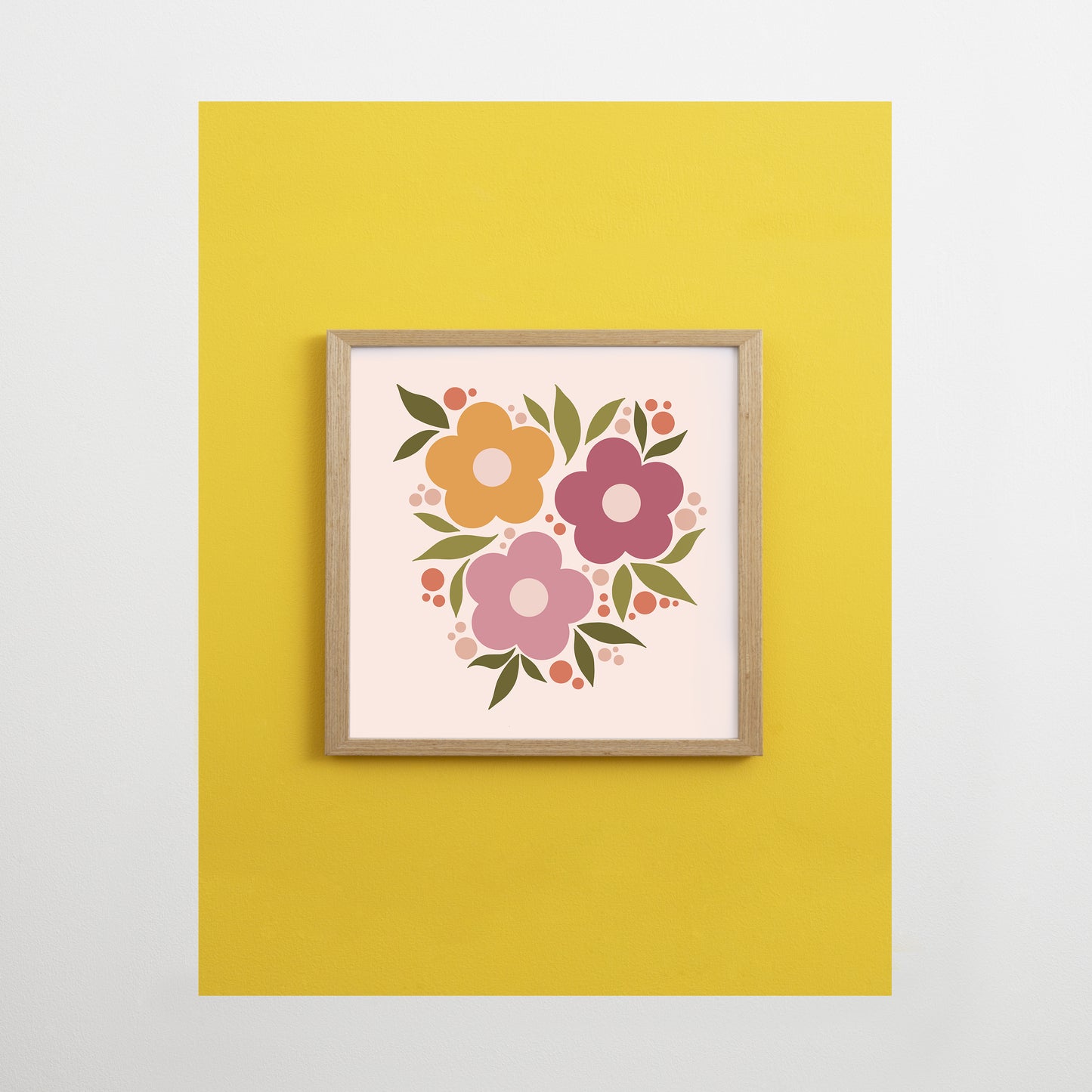 Retro Flowers Print