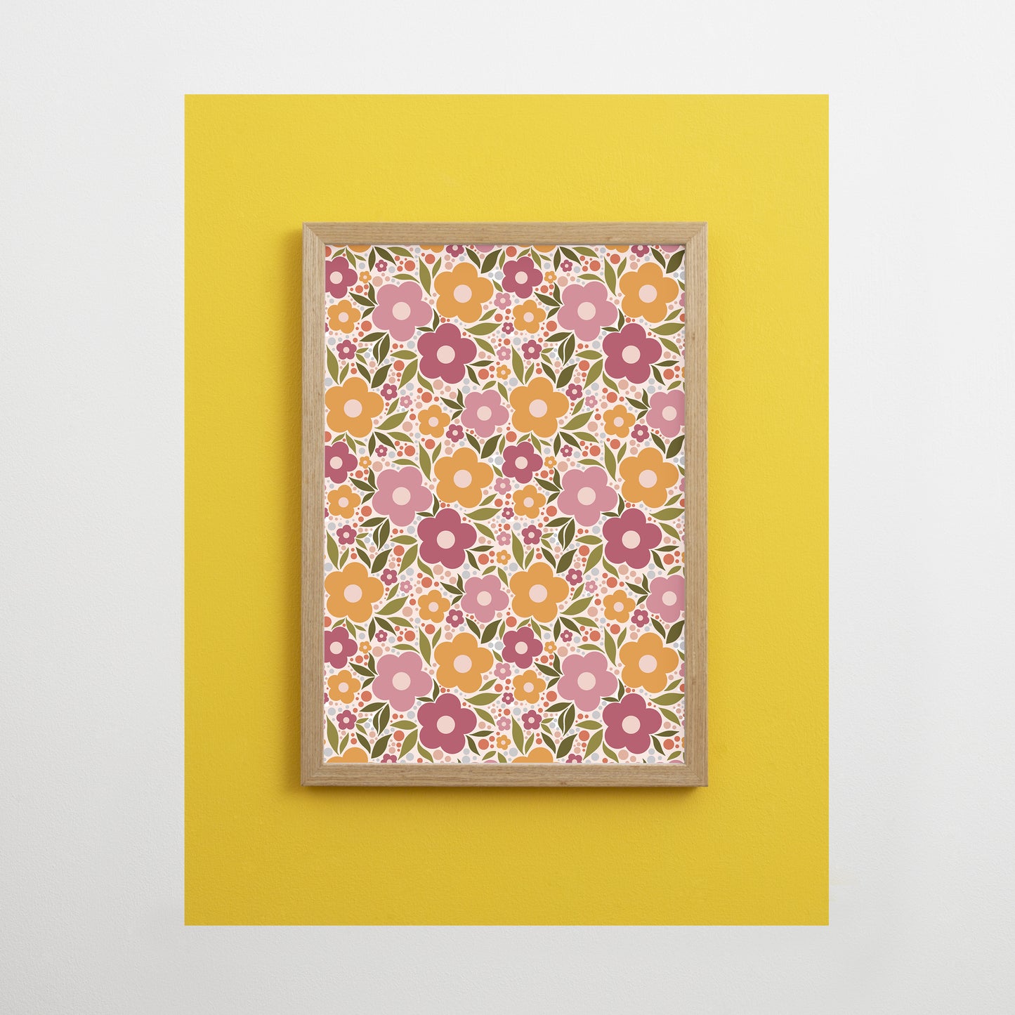 Retro Flowers Print