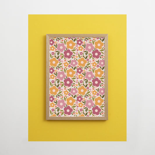 Retro Flowers Print