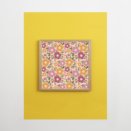 Retro Flowers Print