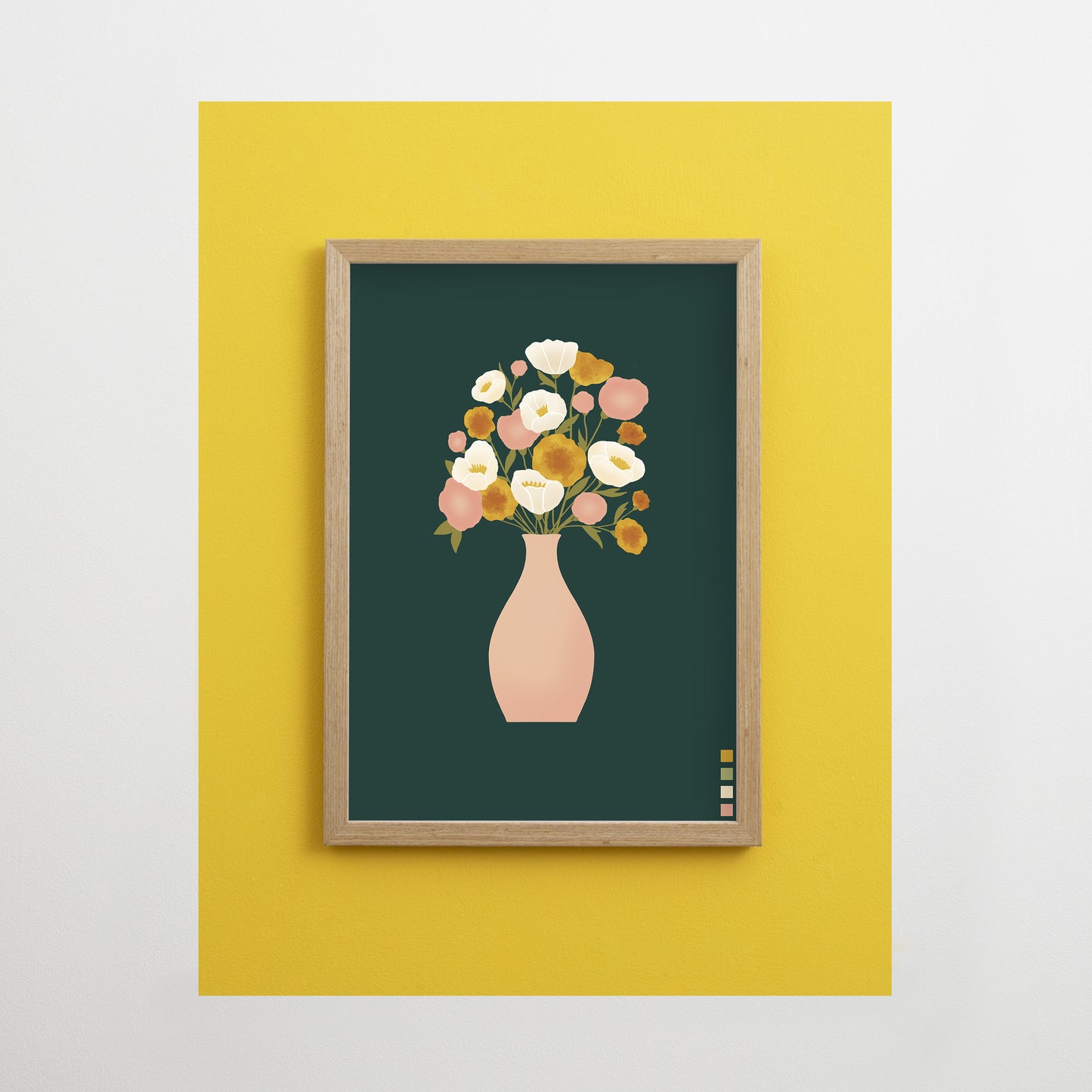 Vase on Green Print